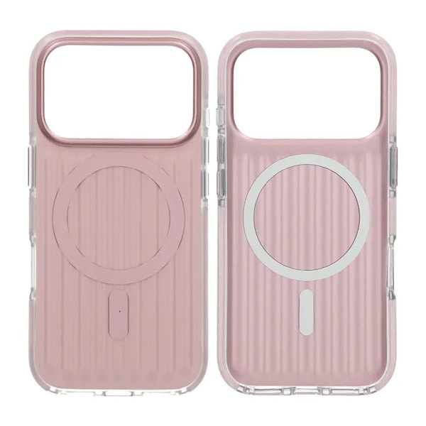 Mobilskal Korrugerad Magsafe för iPhone 17 Pro - Rosa