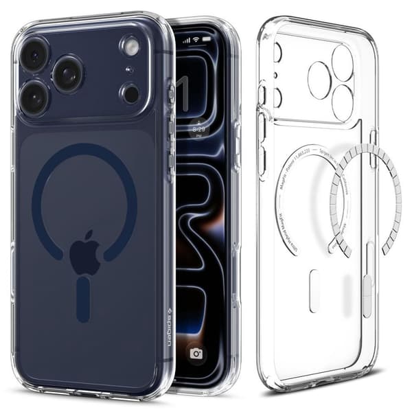 Spigen Ultra Hybrid MagFit Case for iPhone 18 Pro / 17 Pro - Transparent/Blue