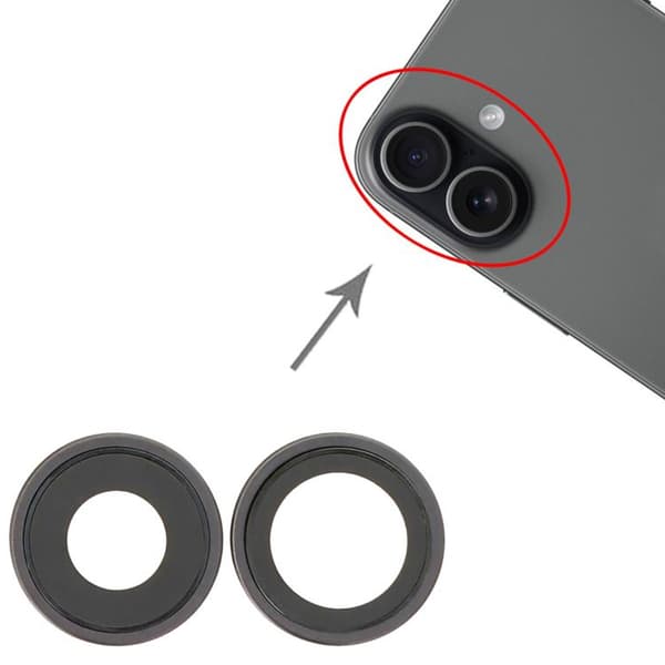 Camera Lenses with Frame for iPhone 17 - Black