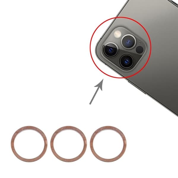 Original iPhone 12 Pro Max Kameraring (3-pack) - Guld Svart