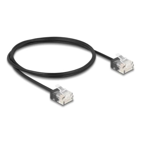 Delock RJ45 Network Cable Cat.6 UTP Ultra Slim with Short Plugs, 1 m - Black