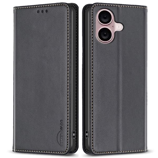 BINFEN COLOR iPhone 16 Plus Wallet Cover Magnetic Closure – Black