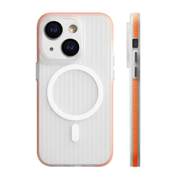 Corrugated Anti-Slip Case for iPhone 14 and 13 - Non-Slip - Orange