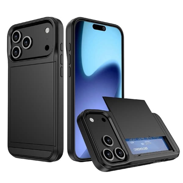 iPhone 18 Pro / 17 Pro Case with Card Holder - Black