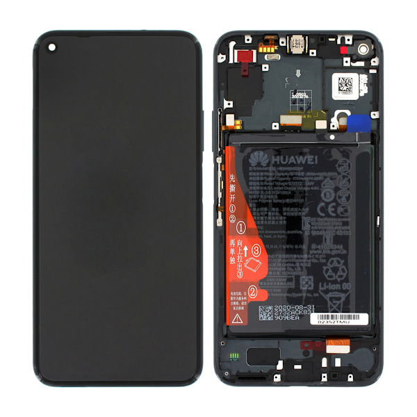 Huawei Honor 20/Nova 5T LCD Display Original + Batteri - Svart