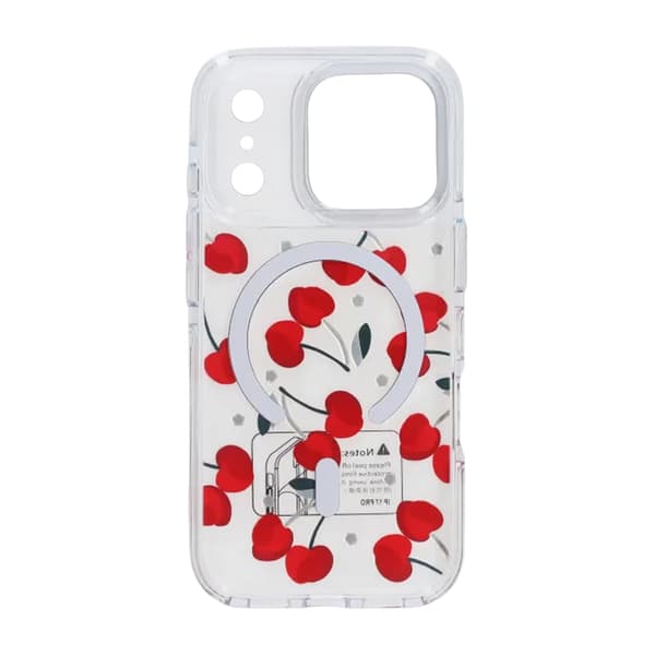 Case Magsafe for iPhone 17 Pro Max - Transparent with cherry