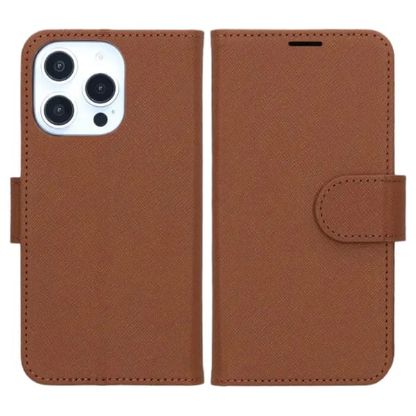 iPhone 16 Pro Max Wallet Case with Stand - Brown