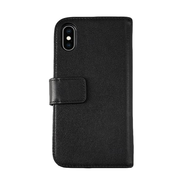 iPhone X/XS Plånboksfodral Läder Rvelon - Svart