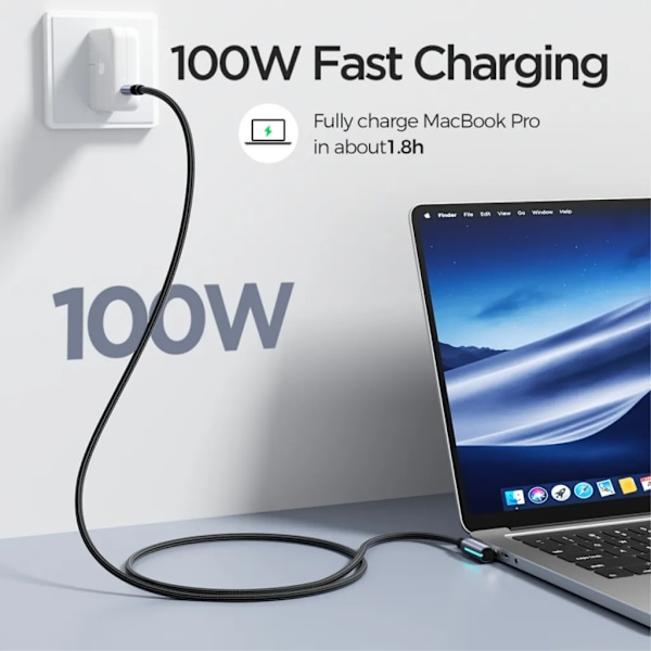 SiGN USB-C till USB-C Kabel 2m, 100W - Svart