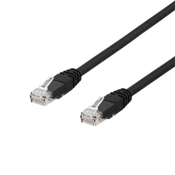 Deltaco U/UTP Cat6 Network Cable, UV Resistant, 5m - Black