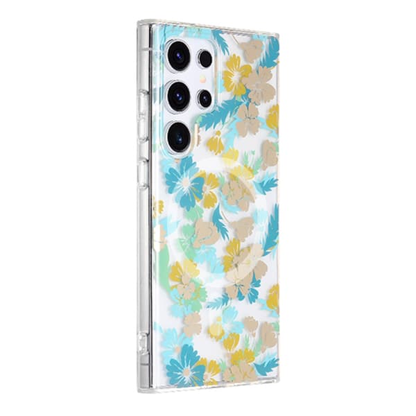Case Magnet for Samsung Galaxy S23 Ultra - Flowers Turquoise