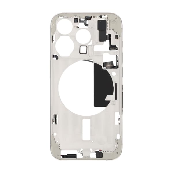 iPhone 15 Pro Middle Frame with Small Parts OEM - Titanium White