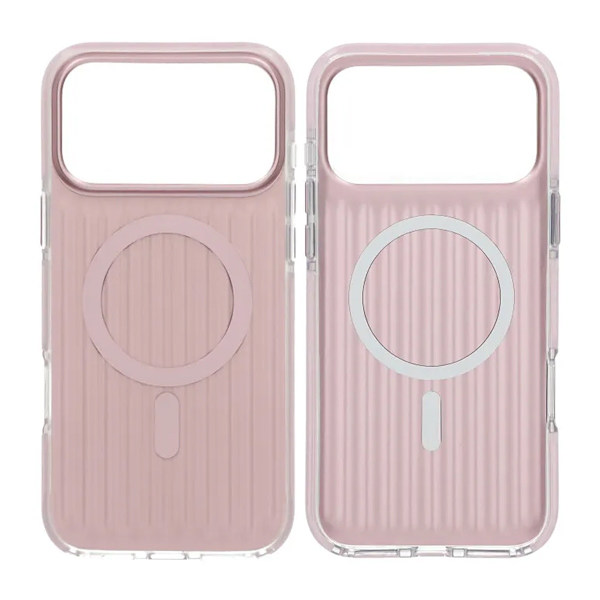 Corrugated Magsafe Mobile Case for iPhone 17 Pro Max - Pink