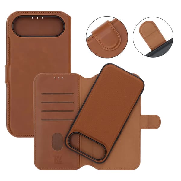Rvelon Wallet Case Magnet for iPhone Air - Brown