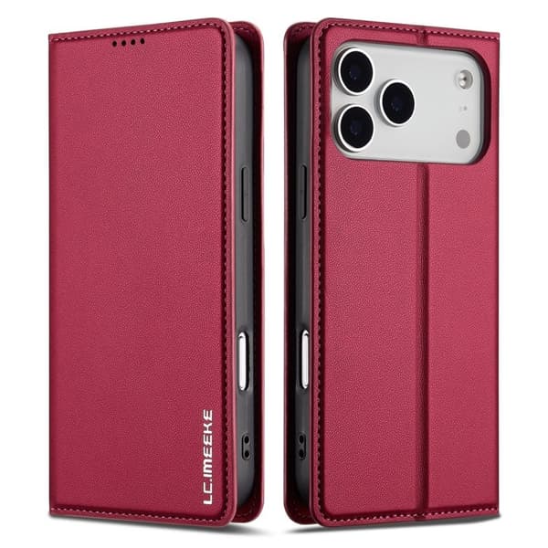 LC.IMEEKE iPhone 18 Pro/17 Pro Wallet Cover - Pink
