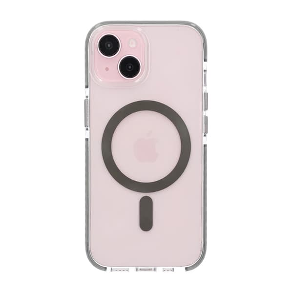 iPhone 15 Mobilskal Magnet Dubbelskydd - Grå