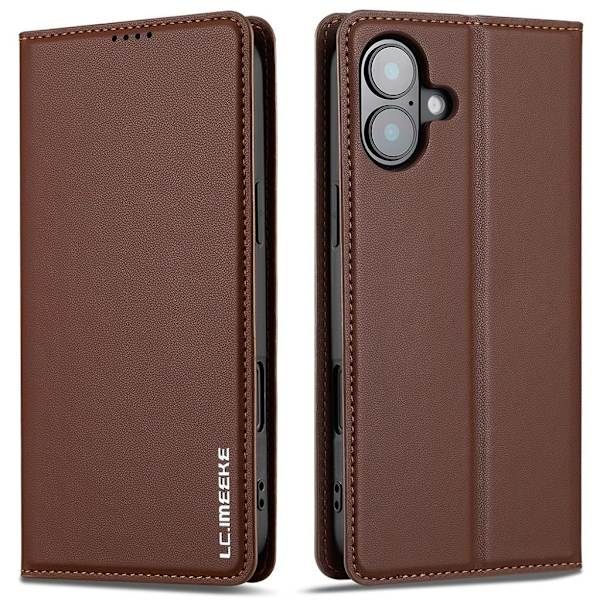 LC.IMEEKE iPhone 17 Wallet Cover - Brown