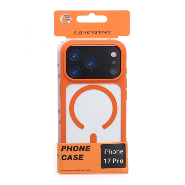 Skal för iPhone 17 Pro med MagSafe & Kameraskydd med Orange