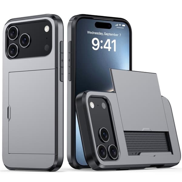 Case with Card Holder iPhone 18 Pro, iPhone 17 Pro - Gray