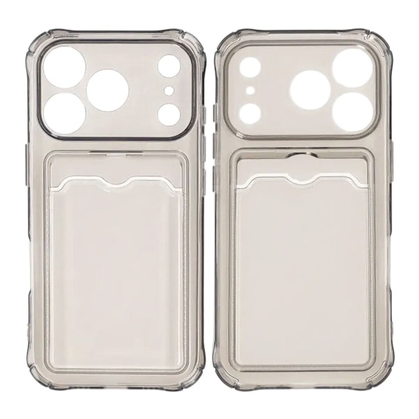 Shockproof Phone Case with Card Holder for iPhone 17 Pro - Black