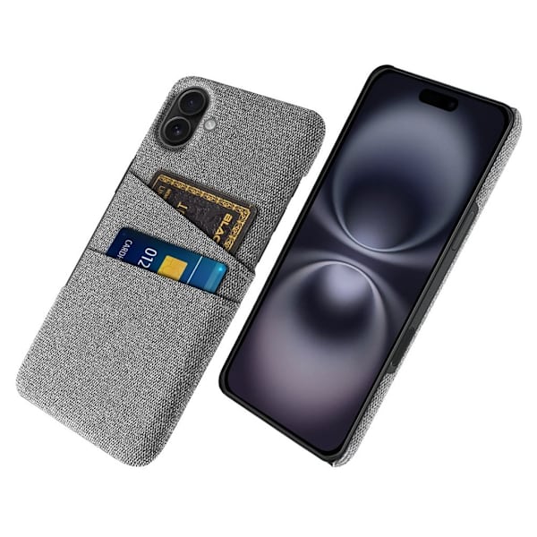 iPhone 17 Case in textile with 2 Card Slots - Light Grey