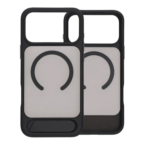 Black Feather Inclined Bracket Magnetic Case - iPhone 17 Pro Black