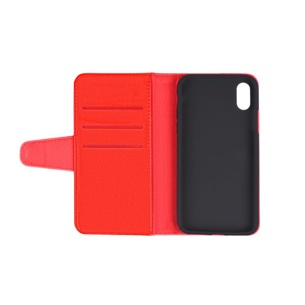 iPhone X/XS Plånboksfodral Stativ och extra Kortfack G-SP - Röd