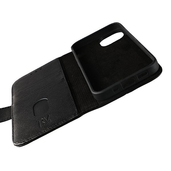 iPhone 13 Mini Plånboksfodral Läder Rvelon - Svart
