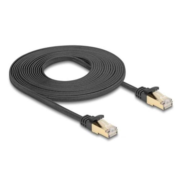 Delock Cat 6A U/FTP Flat Network Cable, 5 m – Black