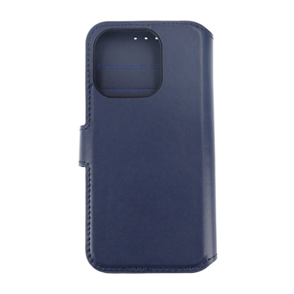 iPhone 15 Pro Plånboksfodral Läder Rvelon - Blå