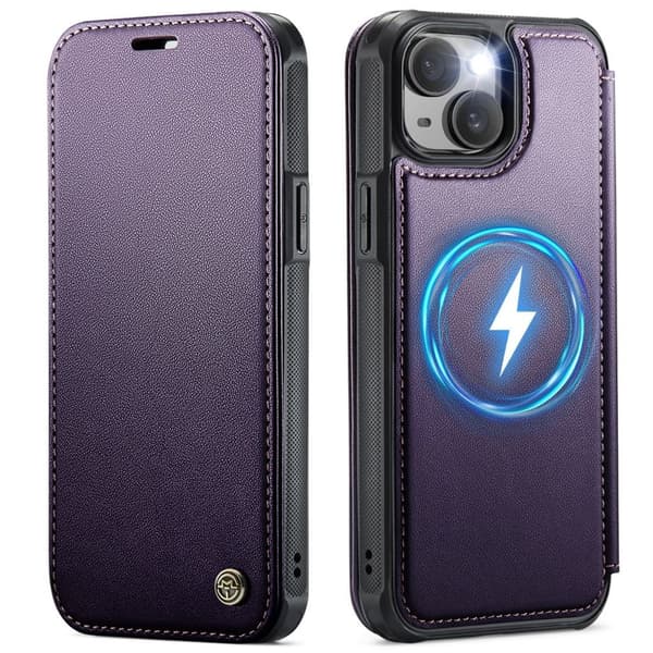 CASEME 053 iPhone 12/12 Pro Wallet Cover MagSafe RFID blocking - Purple