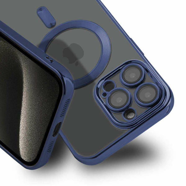 Luxury Mobilskal med Magsafe iPhone 15 Pro - Mörkblå