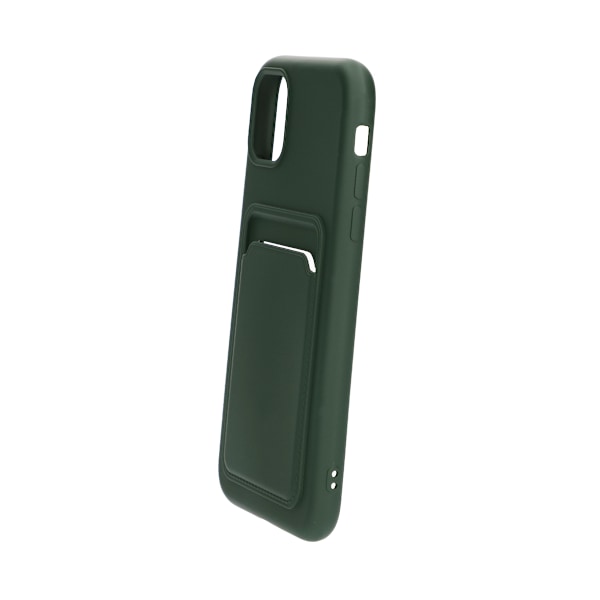 iPhone 11 Silikonskal med Korthållare - Militärgrön