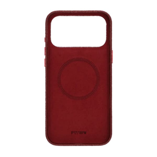 Crystal Grain Full Wrap Magnetic PU Leather Case For iPhone 17 Pro Max/18 Pro Max Red