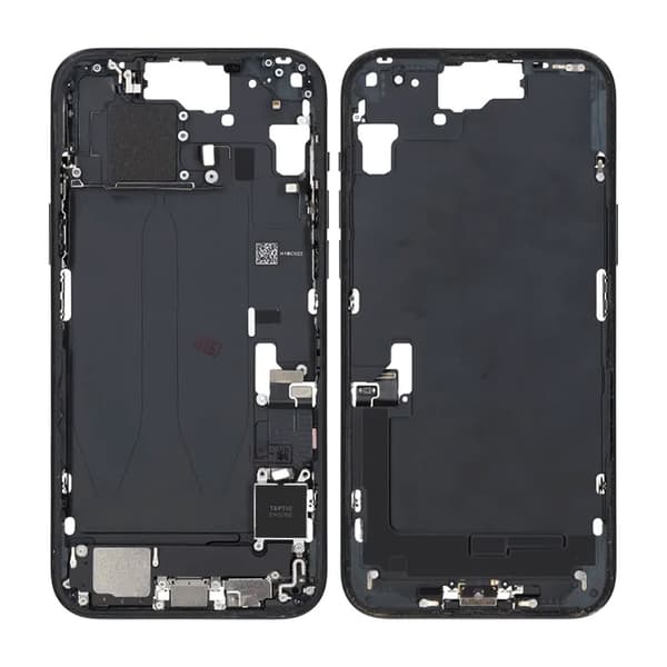 Middle frame with small parts for iPhone 15 Plus - Black OEM