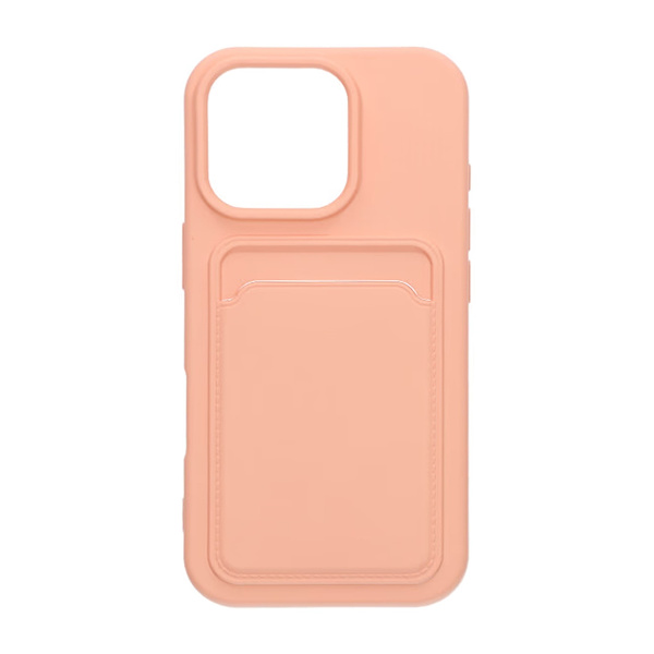 Mobile Case iPhone 16 Pro Silicone with Card Holder - Pink