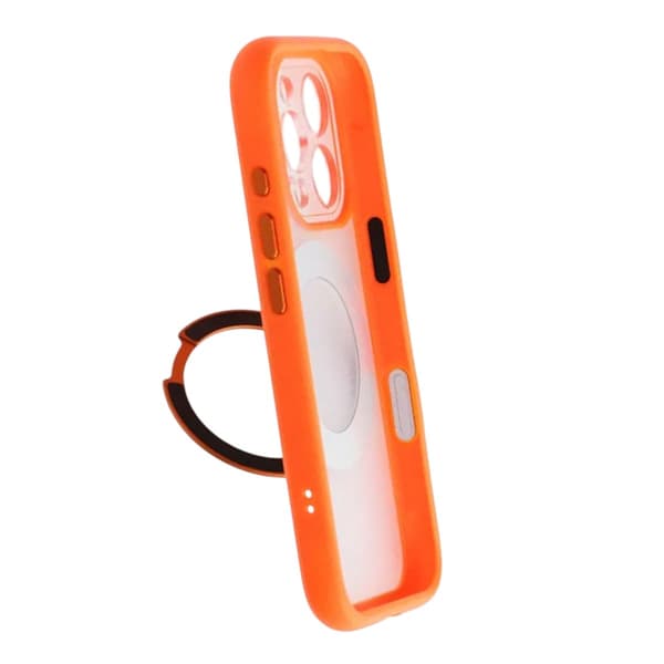 Skal med Roterbart MagSafe-Stativ för iPhone 16 Pro - Orange