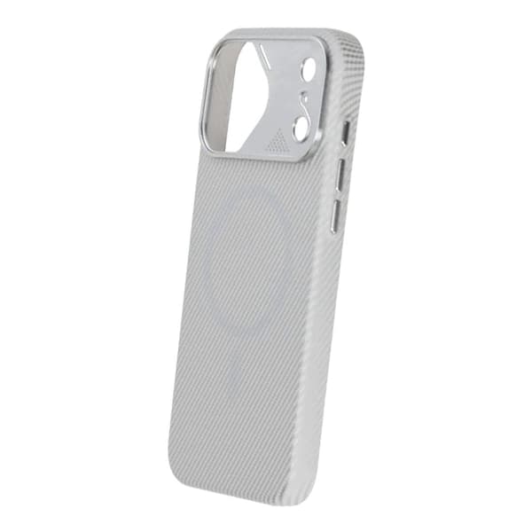 Slim MagSafe Skal med Carbonmönster till iPhone 17 Pro Max - Silver