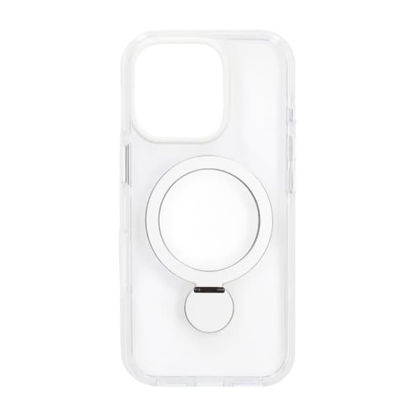 Magsafe Case for iPhone 16 Pro - Transparent white with ring stand