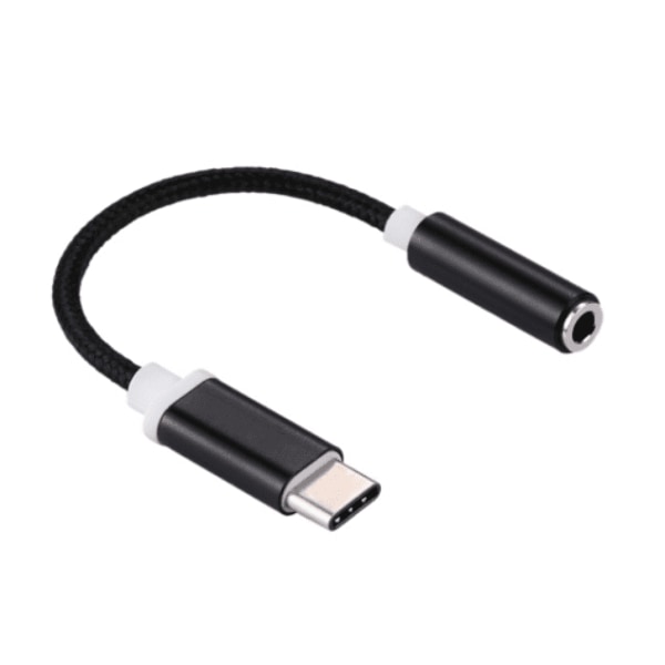 USB-C till 3.5mm Aux adapter, Svart/Nylon