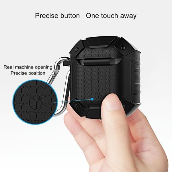 Armor Shockproof Silikonfodral för Apple AirPods Laddetui - Svart Svart