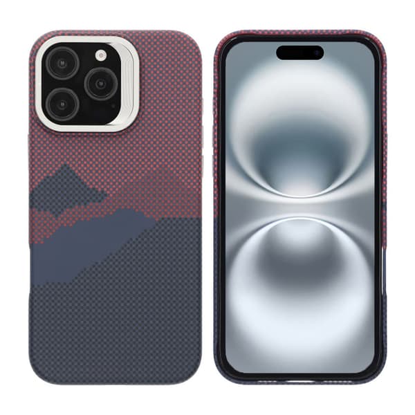 Case Magsafe and stand for iPhone 16 Pro Max - Mountain Red
