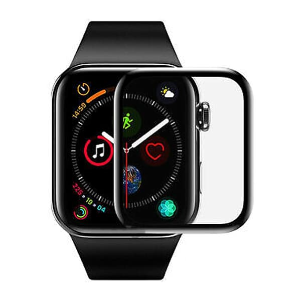 Screen Protector Apple Watch Series 6 Aluminum 45mm - 3D Full Tempered Glass Black