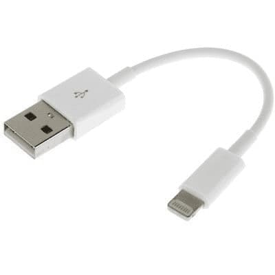 SiGN USB kabel med Lightning kontakt 5V, 2.1A för iPhone & iPad - 25 cm - Vit Svart