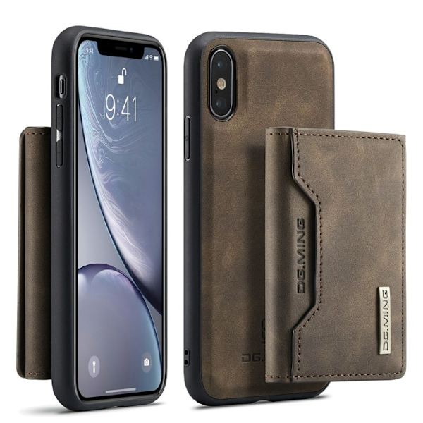 DG.MING iPhone XS Max Shockproof Wallet Case - Brown