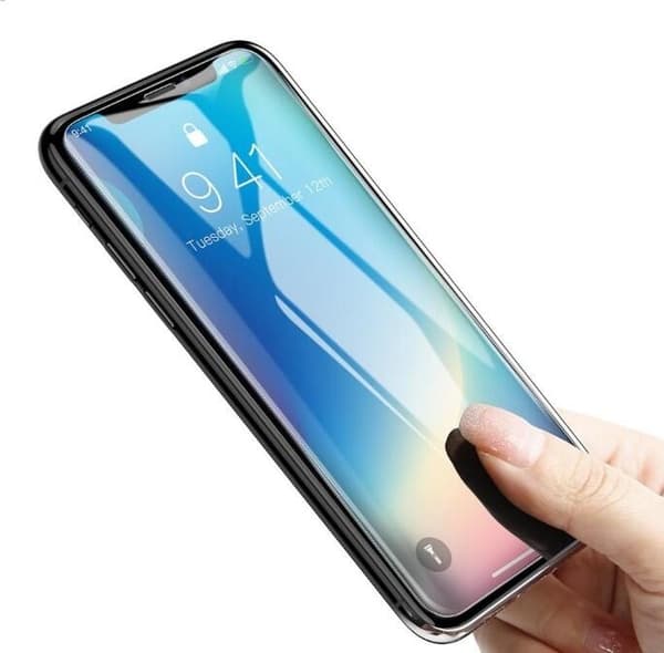 Baseus 0,3 mm Heltäckande Skärmskydd i Härdat Glas för iPhone XS Max Svart