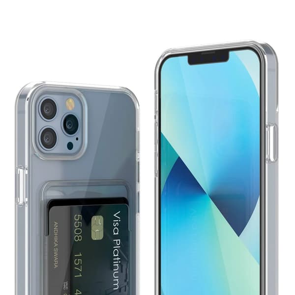 iPhone 13 Pro Max Mobile Case with Card Holder TPU Rvelon - Transparent
