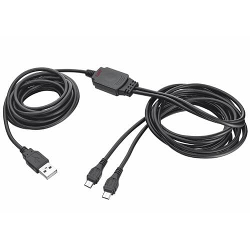 Charge & Play kabel PS4 - ladda två kontroller samtidigt Svart