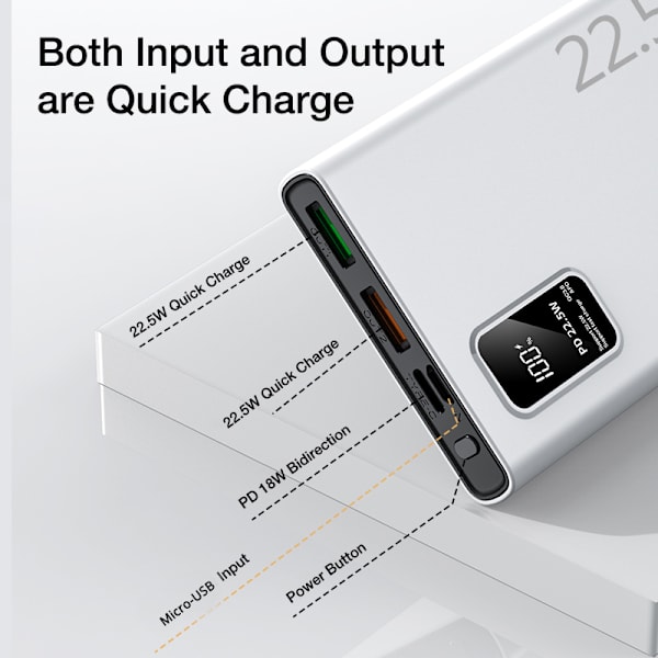 SiGN Super Powerbank 30000mAh, 22.5W - Vit