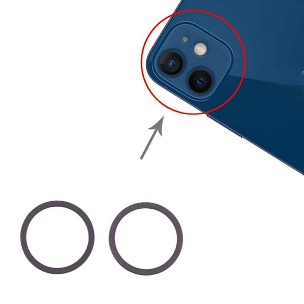 Original iPhone 12 Kameraring (2-pack) - Svart